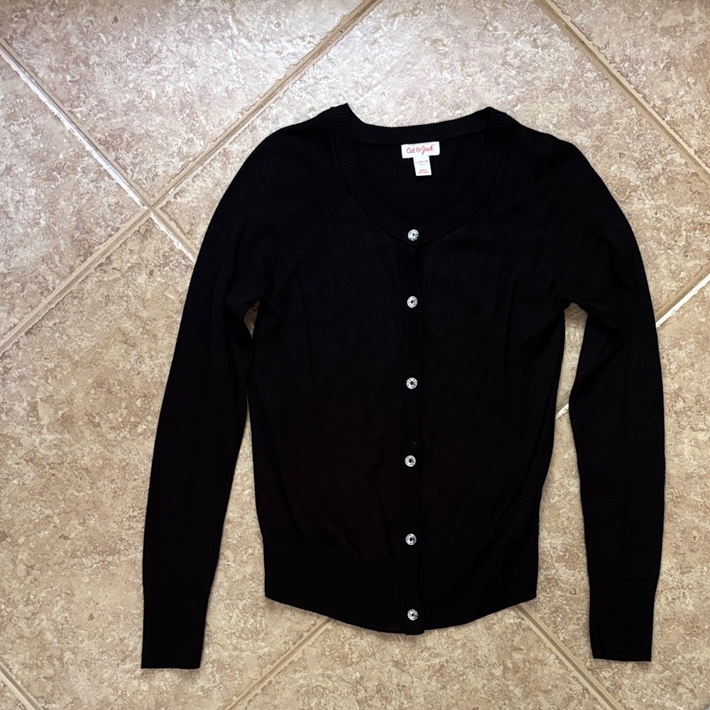Cat & Jack Black Button-Up Cardigan